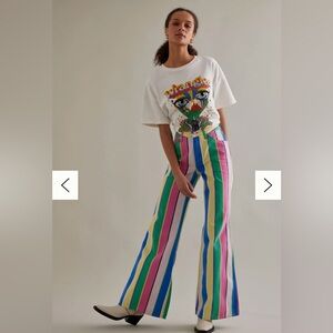 Wrangler Striped Wanderer 622 Flare Jeans Multi Size 30x34 NWT